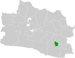 Map of West Java highlighting Tasikmalaya City